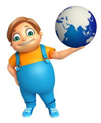 kid boy with Earth sign