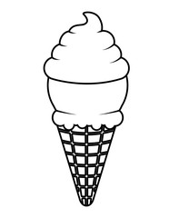 Ice cream icon. Dessert sweet and food theme. Isolated design. Vector illustration