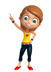 kid girl with Pointing Pose