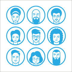set of avatars adults people