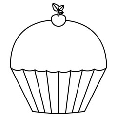 Muffin and cupcake icon. Dessert sweet and food theme. Isolated design. Vector illustration