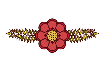 Flower and leaves icon. Nature floral garden and decoration theme. Isolated design. Vector illustration