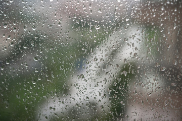 rain drops on glass as background