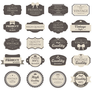set of vintage label old fashion ; vector illustration