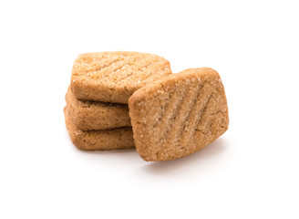 stack of sweet cookies on a white background