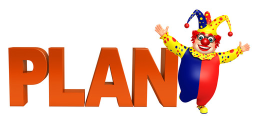 Clown with Plan sign