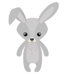 Rabbit cartoon icon. Forest animal theme. Isolated design. Vector illustration