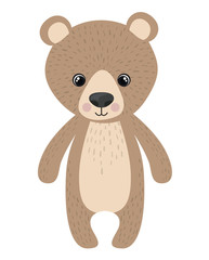 Bear cartoon icon. Forest animal theme. Isolated design. Vector illustration