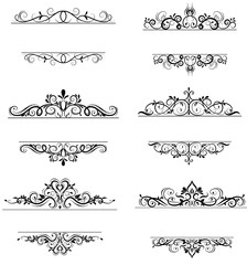 Vintage vector swirl frame set