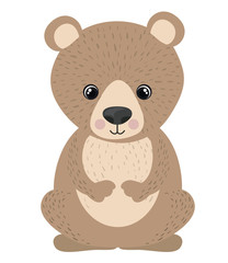 Bear cartoon icon. Forest animal theme. Isolated design. Vector illustration