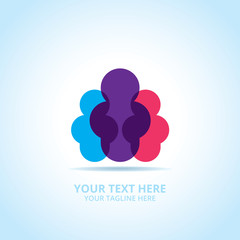 Abstract community logo, design concept, emblem, icon, flat logotype element for template.
