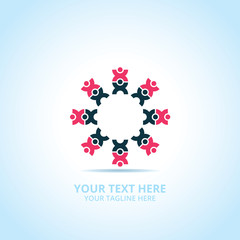 Abstract community logo, design concept, emblem, icon, flat logotype element for template.
