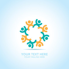 Abstract community logo, design concept, emblem, icon, flat logotype element for template.
