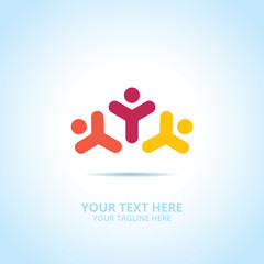 Abstract community logo, design concept, emblem, icon, flat logotype element for template.

