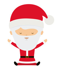 Santa cartoon icon. Merry Christmas season decoration figure theme. Isolated design. Vector illustration