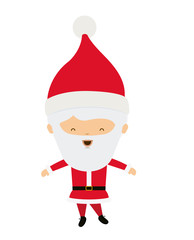 Santa cartoon icon. Merry Christmas season decoration figure theme. Isolated design. Vector illustration