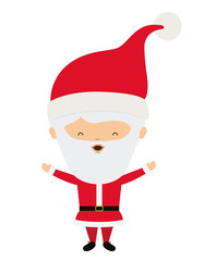 Santa cartoon icon. Merry Christmas season decoration figure theme. Isolated design. Vector illustration