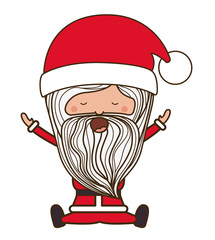 Santa cartoon icon. Merry Christmas season decoration figure theme. Isolated design. Vector illustration