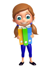 kid girl with Files