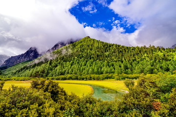 Obraz premium beautiful Lake in Yading national level reserve, Daocheng, Sichuan Province, China.