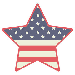 Star with lines icon. Decoration and usa colors theme. Vector illustration