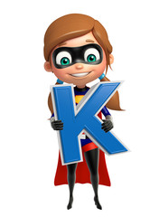 Supergirl with alphabet K