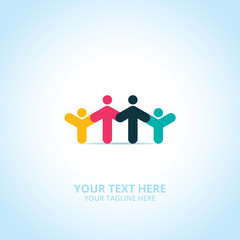 Abstract family logo, design concept, emblem, icon, flat logotype element for template.