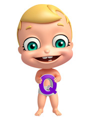 cute baby with Q alphabet