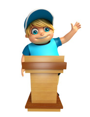 Kid boy with Speech table