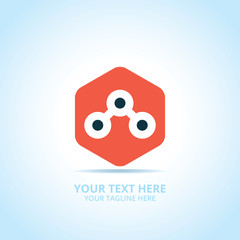 Abstract tech logo, design concept, emblem, icon, flat logotype element for template.