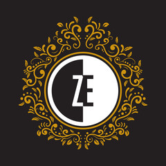 Fototapeta premium INITIAL CIRCLE HALF vintage elegant luxury