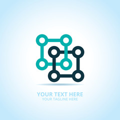 Abstract tech logo, design concept, emblem, icon, flat logotype element for template.