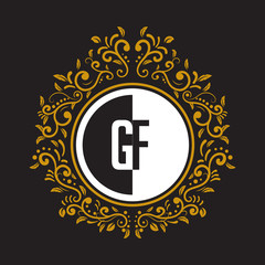 Fototapeta premium INITIAL CIRCLE HALF vintage elegant luxury