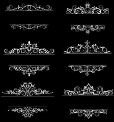 Vintage vector swirl frame set