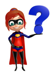 supergirl with Question mark sign