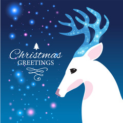 Merry Christmas e-card template. Vector illustration.