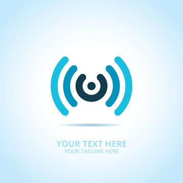 Abstract signal logo, design concept, emblem, icon, flat logotype element for template.