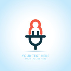 Abstract power logo, design concept, emblem, icon, flat logotype element for template.