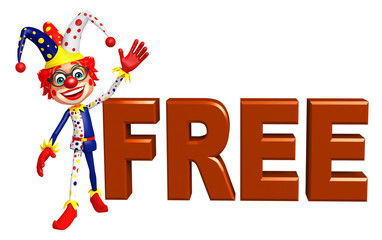 Clown with Free sign