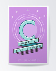 Fototapeta premium Christmas Alphabet Set : Vector Illustration