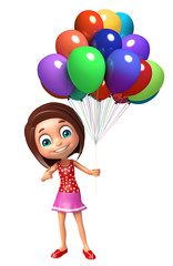 kid girl with Balloon