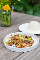 crispy fried pork fried with chilies