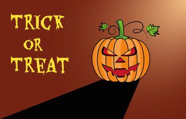 vector illustration of trick or treat scary halloween pumpkin background. halloween party concept