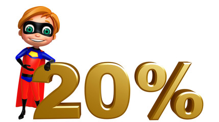 Superboy with 20% sign