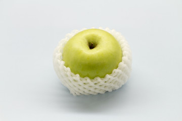 green apple on white background