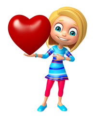 kid girl with Heart