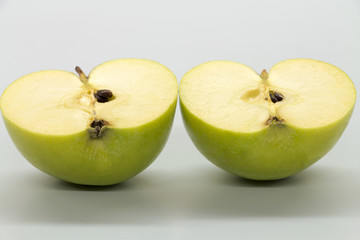 green apple on white background