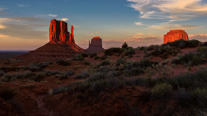 Red rocks at Sunset, Monument Valley, Utah