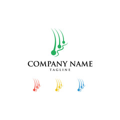 Naklejka premium Hair Care Transplantation Hair Loss Treatment Logo Icon Vector
