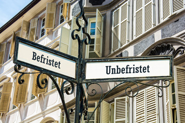 Obraz premium Schild 128 - Unbefristet